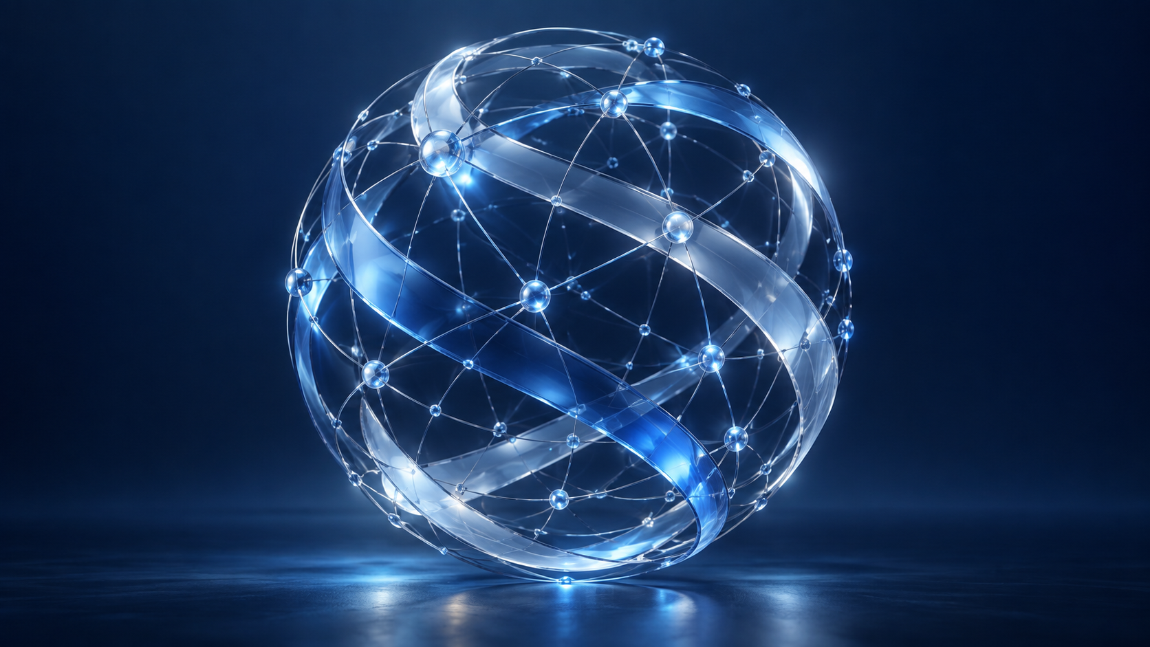 Réseau de connexions bleues symbolisant l’écosystème Globycom